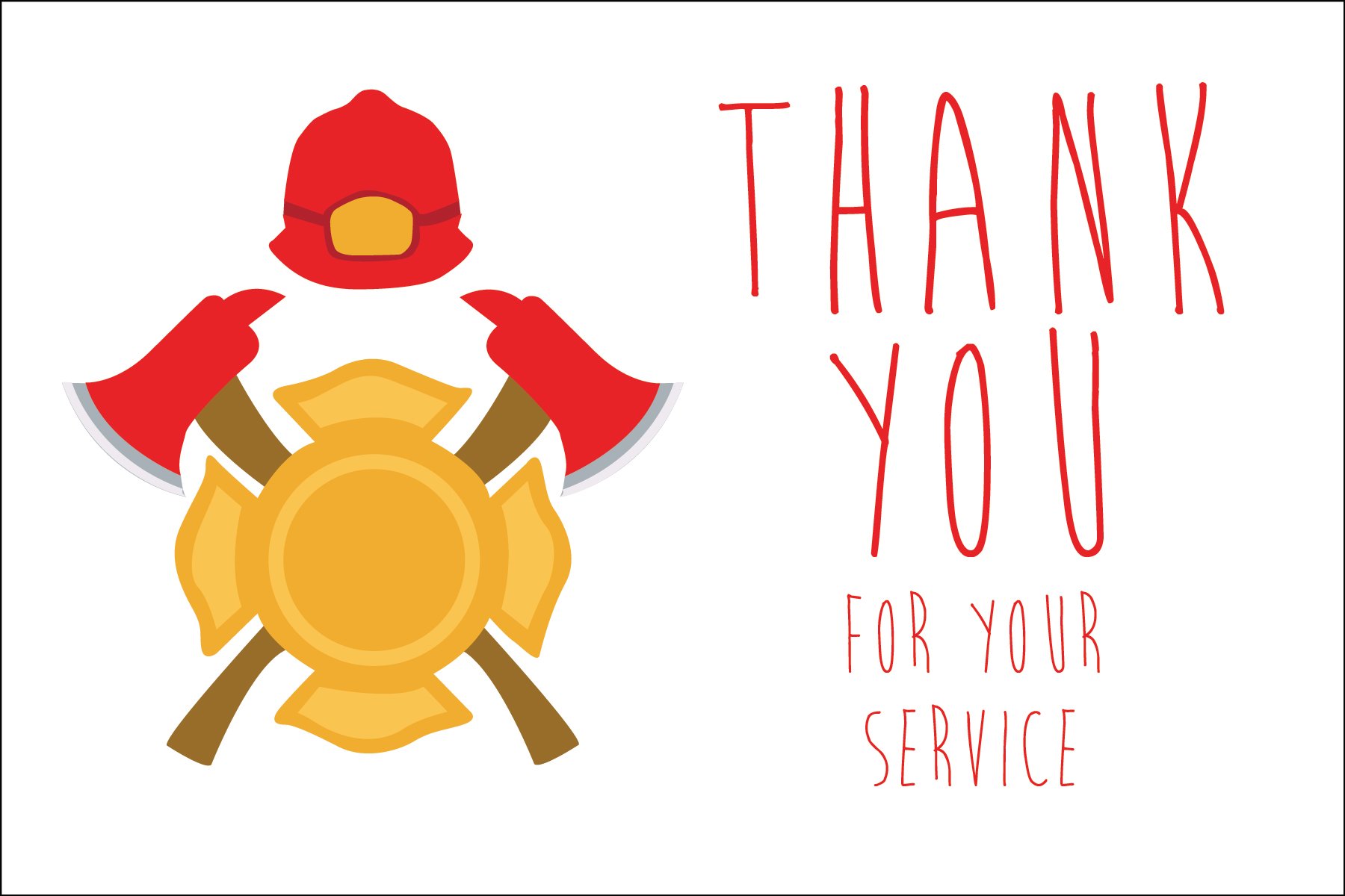 Firefighter Thank You Cards - Free Printable Templates